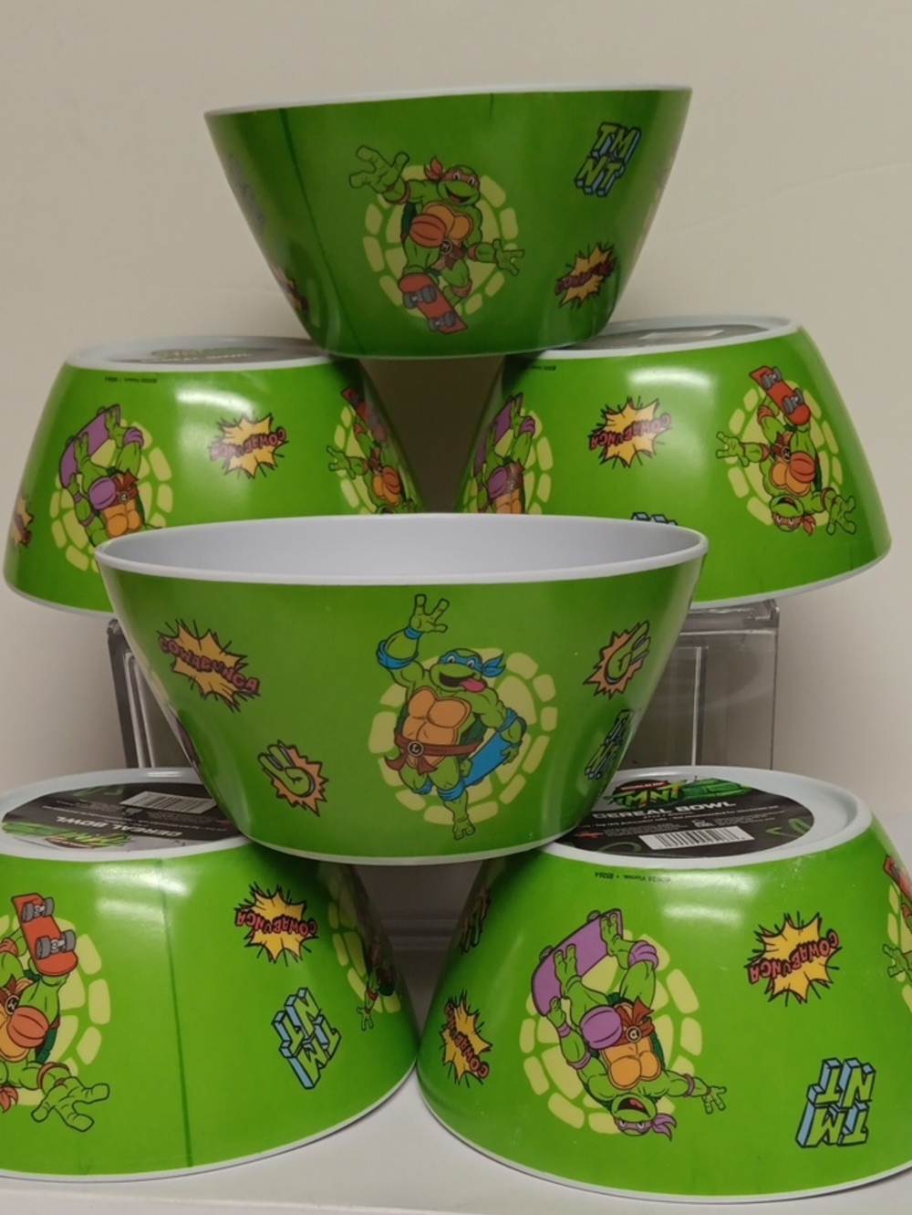 NICKELODEON NINJA TURTLES CEREAL BOWLS CEREAL BOWLS 6 PCS.NEW